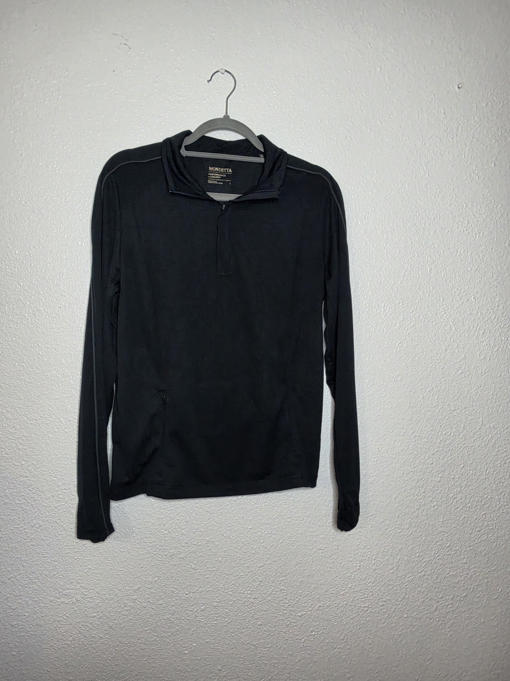 Mondetta Men's Black Long-Sleeve Quarter-Zip Pullover